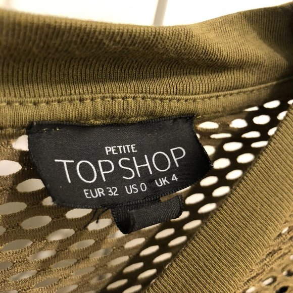 TopShop || Navy Green Crop Top Fishnet (0) - Picture 3 of 3